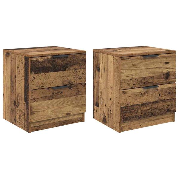 vidaXL Y&ouml;p&ouml;yt&auml;kaappi 2 pcs Vanha puu 45 x 39 x 50cm Tekninen puu
