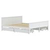 vidaXL Sängynrunko 4 vetolaatikolla valkoinen täysi mänty 180x200 cm
