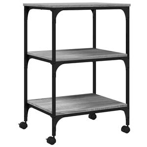 vidaXL Tulostinteline 3 tasoa harmaa Sonoma 50x41x75 cm tekninen puu
