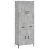 vidaXL Kaappi betoninharmaa 69,5x34x180 cm tekninen puu