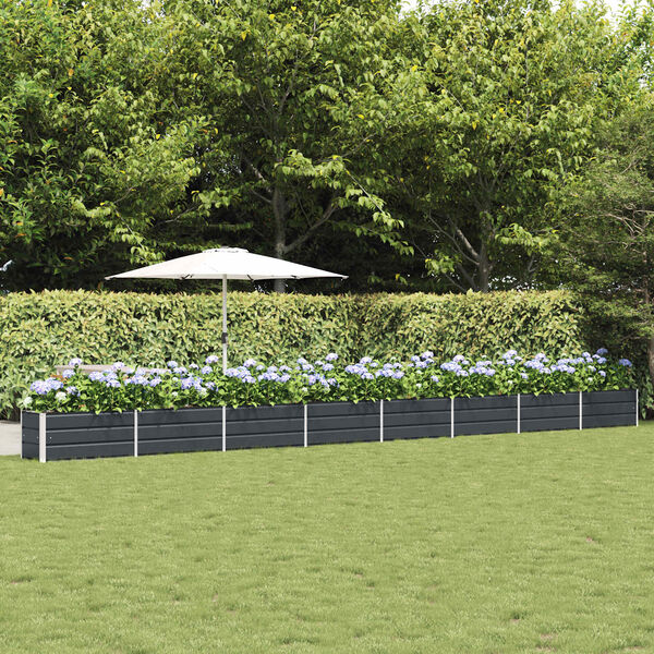 vidaXL Kukkalaatikko Antrasiitti 480 x 50 x 45 cm Galvanoitu ter&auml;s