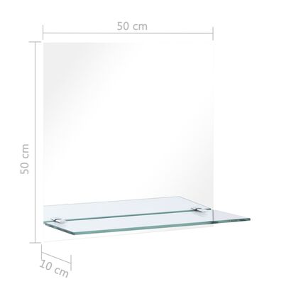 vidaXL Seinäpeili hyllyllä 50x50 cm karkaistu lasi