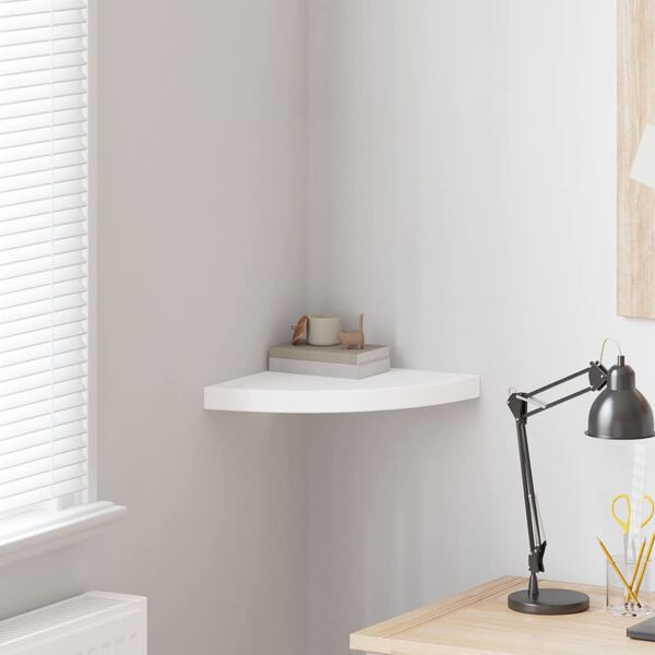 vidaXL Kulmahylly valkoinen 35x35x3,8 cm MDF