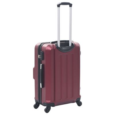 vidaXL Kovapintainen matkalaukkusarja 3 kpl viininpunainen ABS