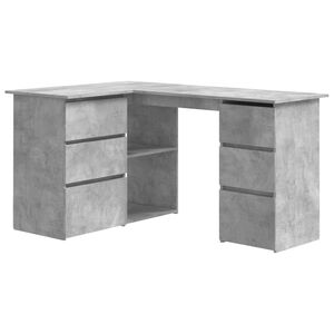 vidaXL Kulmap&ouml;yt&auml; betoninharmaa 145x100x76 cm tekninen puu