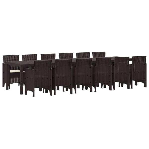 vidaXL Piharuokailu setti 13 pcs Ruskea Polt-kivenn&auml;isruoho