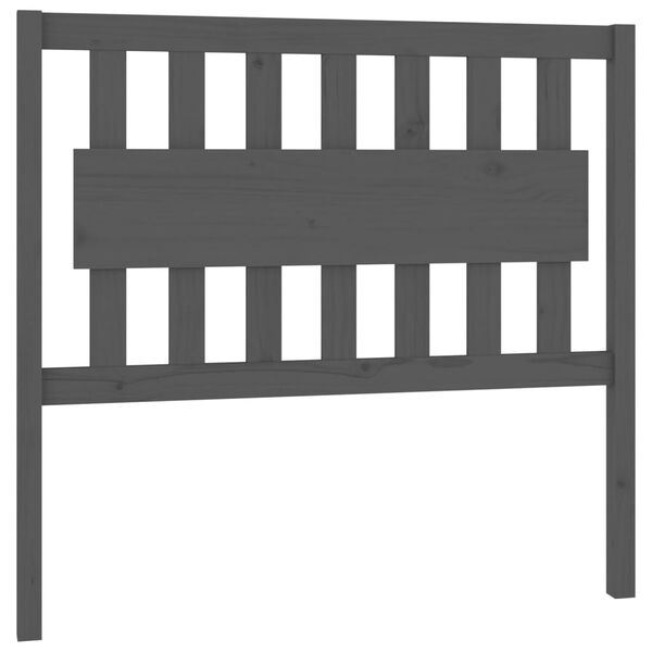 vidaXL Sängynpääty harmaa 105,5x4x100 cm täysi mänty