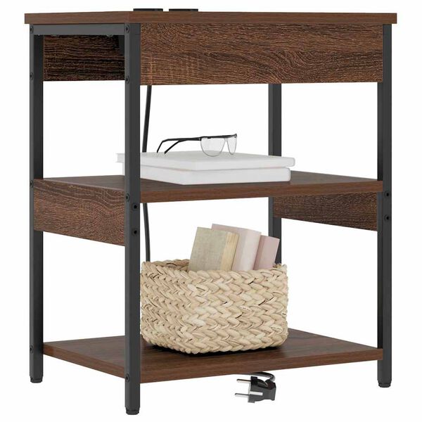 vidaXL Y&ouml;p&ouml;yt&auml;kaappi 2 pcs Ruskea tammi 41 x 31 x 51 cm Tekninen puu