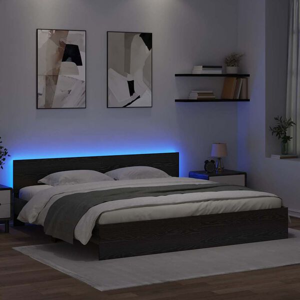 vidaXL S&auml;ngyn runko Musta tammi. 6FT Super King Size Tekninen puu