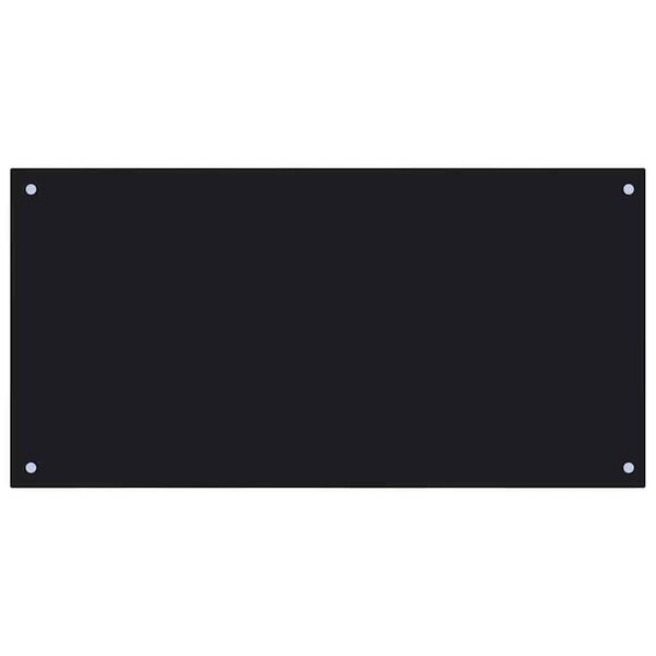 vidaXL Keittiön suojapaneeli 2 pcs Musta 100 x 50 cm karkaistu lasi