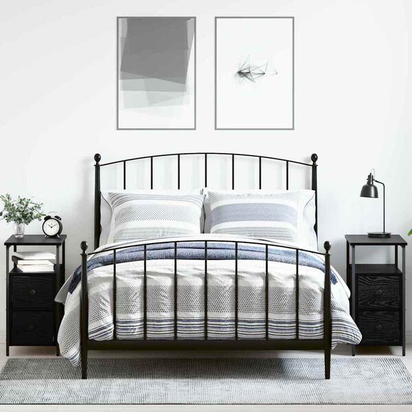 vidaXL Y&ouml;p&ouml;yt&auml;kaappi 2 pcs Musta tammi 30 x 60 x 60 cm Tekninen puu