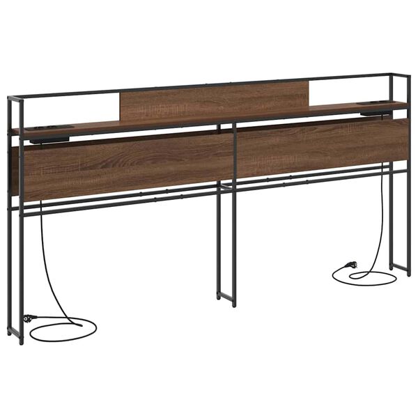 vidaXL S&auml;ilytysp&auml;&auml;ty hyllyll&auml; Ruskea tammi 180 cm Tekninen puu