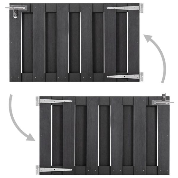 vidaXL Puutarhaportti WPC 100x60 cm harmaa