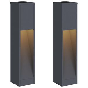 vidaXL Aurinkoinen LED-polkuvalo 2 kpl L&auml;mpim&auml;n Valkoinen