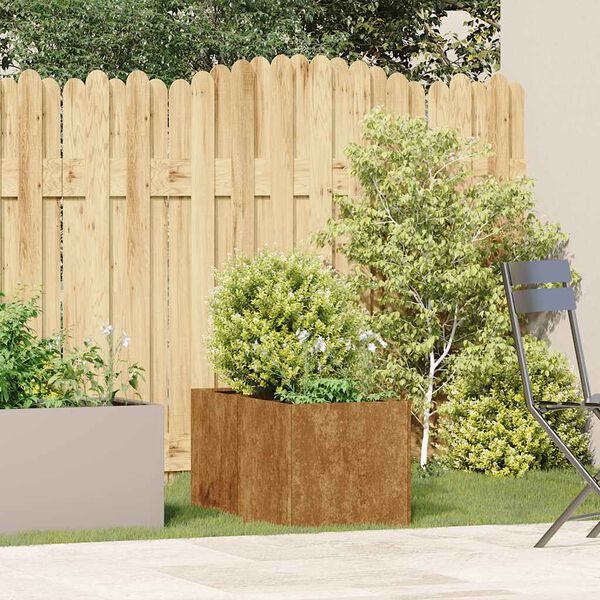 vidaXL Kukkalaatikko ruoste 40x80x40 cm s&auml;&auml;nkest&auml;v&auml; ter&auml;s