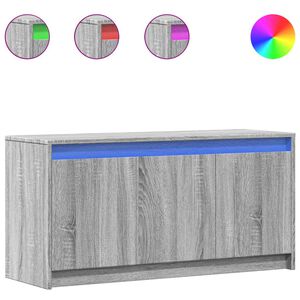vidaXL TV-taso LED-valoilla harmaa Sonoma 100x34x50 cm tekninen puu