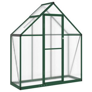 vidaXL Kasvihuone pohjarungolla vihre&auml; 169x58x195 cm alumiini
