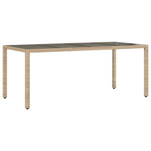 vidaXL Puutarhap&ouml;yt&auml; lasip&ouml;yt&auml;levy beige 190x90x75 cm polyrottinki