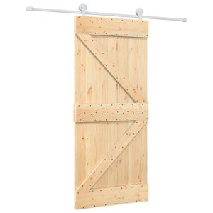 vidaXL Liukuovi 90 x 210 cm T&auml;ysi m&auml;nty Luonnollinen ja valkoinen