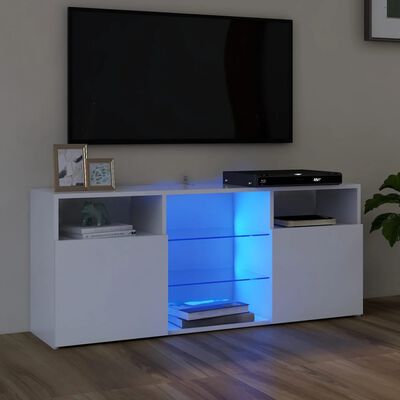 vidaXL TV-taso LED-valoilla valkoinen 120x30x50 cm