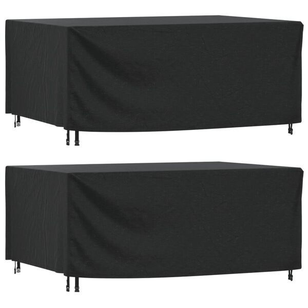 vidaXL Puutarhakalusteiden P&auml;&auml;lliset 2 kpl Musta Vedenpit&auml;v&auml; 420D