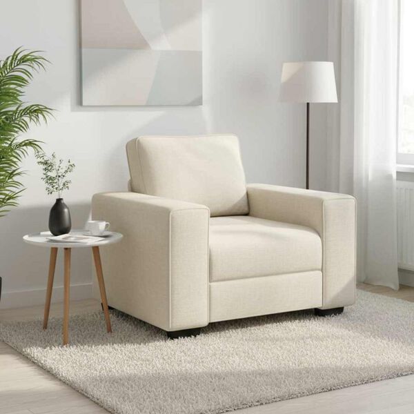 vidaXL | Sohva | tyynyll&auml; tyynyll&auml; Beige 100 x 77 x 82 cm Pellava