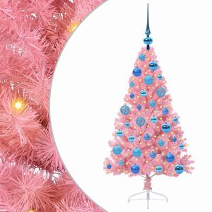 vidaXL Tekokuituinen Esivalmistettu Joulukuusi Pinkki 120 cm