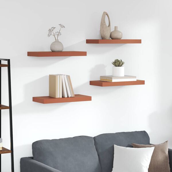 vidaXL Sein&auml;hylly 4 pcs Punainen 50 x 23 x 4 cm Tekninen puu