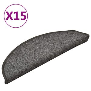 vidaXL Porrasmatot 15 kpl 56x17x3 cm harmaa ja musta puolipy&ouml;re&auml;