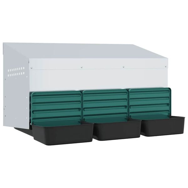 vidaXL Kanan pes&auml;laatikko 3 lokeroa sein&auml;lle kiinnitett&auml;v&auml; galvanoitu ter&auml;s