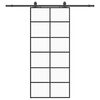 vidaXL Liukuovi asennustarvikkeilla musta 90x205 cm ESG lasi
