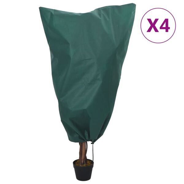 vidaXL Kasvien fleecepeite kiristysnaruilla 4 kpl 70 g/m&sup2; 0,8x1,2 m