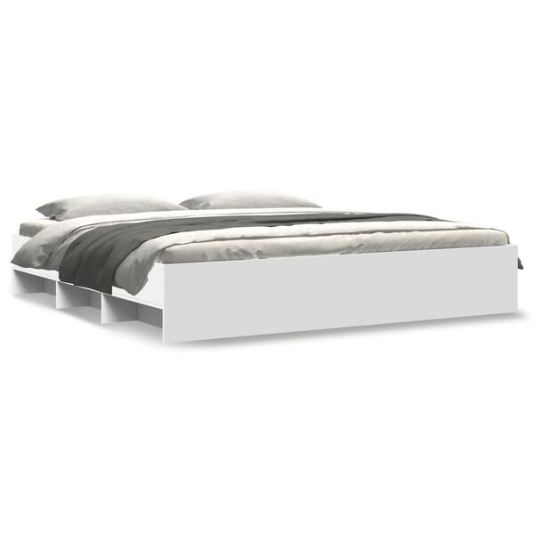 vidaXL S&auml;ngynrunko valkoinen 200x200 cm tekninen puu