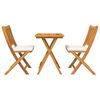 vidaXL Puutarhan Bistro Set 3 pcs Ruskea täysi akaasiapuu