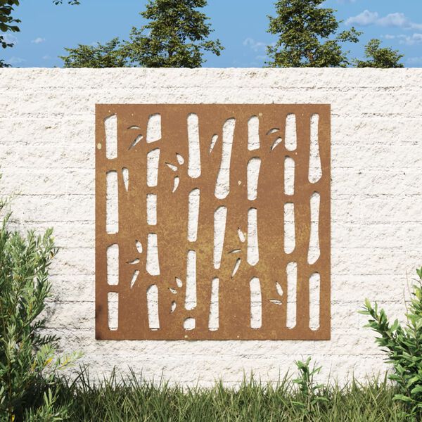 vidaXL Puutarhasein&auml;koriste 55x55 cm corten ter&auml;s bambukuvio