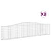 vidaXL Kaarevat kivikorit 8 kpl 400x30x80/100 cm galvanoitu rauta