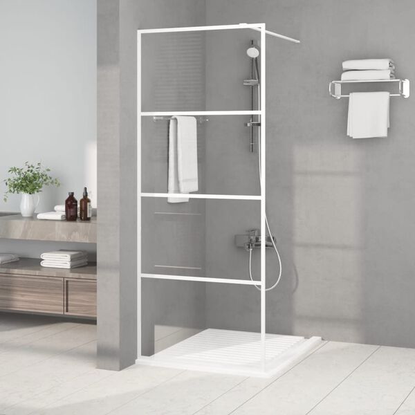 vidaXL Walk-in suihkuseinäke valkoinen 80x195 cm kirkas ESG-lasi
