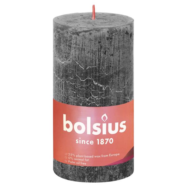 Bolsius Pilarikynttil&auml;t Shine 4 kpl 130x68 mm myrskynharmaa
