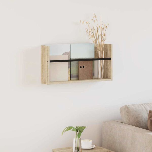 vidaXL Lehtiteline hyllyll&auml; Sonoman tammi 60 x 12 x 30 cm Tekninen puu