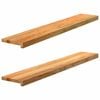 vidaXL ikkunalaudat 2 kpl vaaleanruskea 120x20x2 cm massiivipuutammea