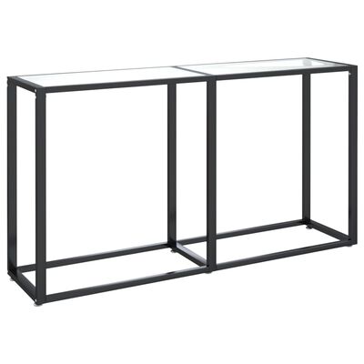 vidaXL Konsolipöytä läpinäkyvä 140x35x75,5 cm karkaistu lasi