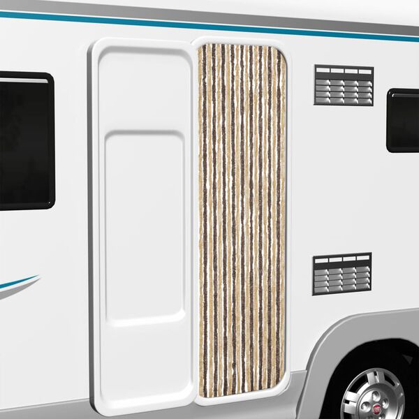 vidaXL Hy&ouml;nteisverho tummanruskea ja beige 56x200 cm chenille