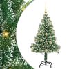 vidaXL Tekoinen joulukuusi lumiflockilla ja LED-valolla 120 cm