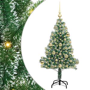 vidaXL Tekoinen joulukuusi lumiflockilla ja LED-valolla 120 cm