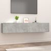 vidaXL TV-sein&auml;kaapit 2 kpl betoninharmaa 80x30x30 cm tekninen puu