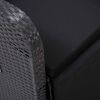 vidaXL Ulkoterassitarjotin tyynyllä 11 pcs Musta Polyrotangi