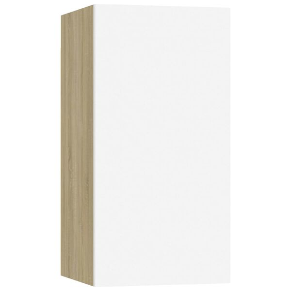 vidaXL TV-tasot 4 kpl valkoinen ja Sonoma-tammi 30,5x30x60cm lastulevy