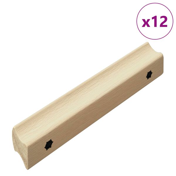 vidaXL Suora kahva 12 pcs Luonnonpuun v&auml;ri 130 x 25 x 30 mm