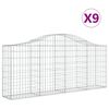 vidaXL Kaarevat kivikorit 9 kpl 200x30x80/100 cm galvanoitu rauta