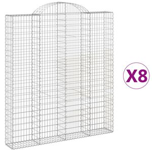 vidaXL Kaarevat kivikorit 8 kpl 200x30x220/240 cm galvanoitu rauta